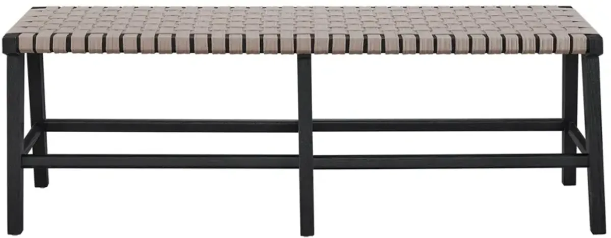 Universal Modern Farmhouse Harlyn Black/Light Gray Bench