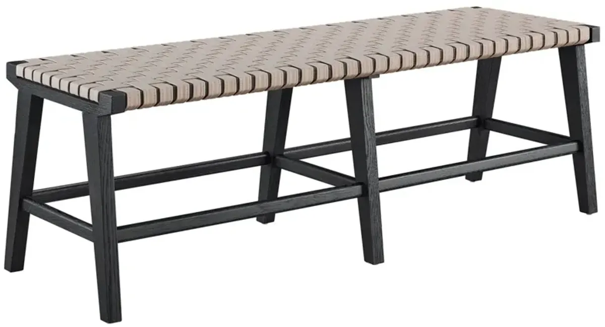 Universal Modern Farmhouse Harlyn Black/Light Gray Bench