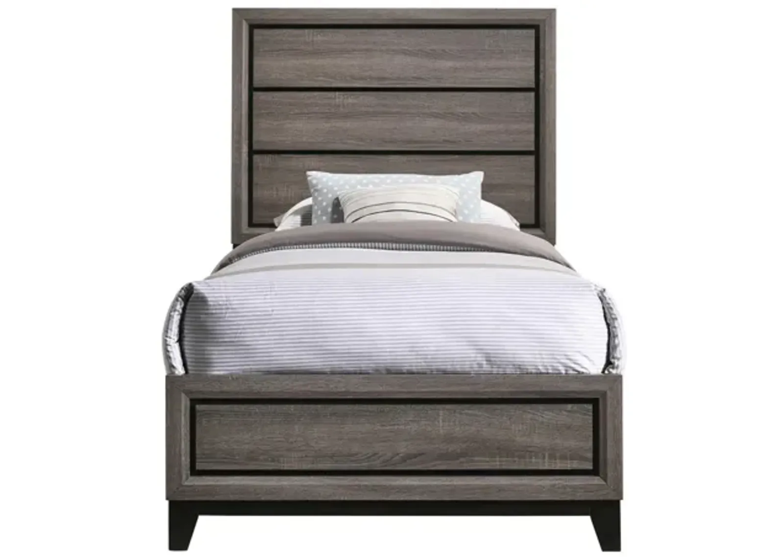 Coaster Watson Wood Twin Panel Bed Grey Oak