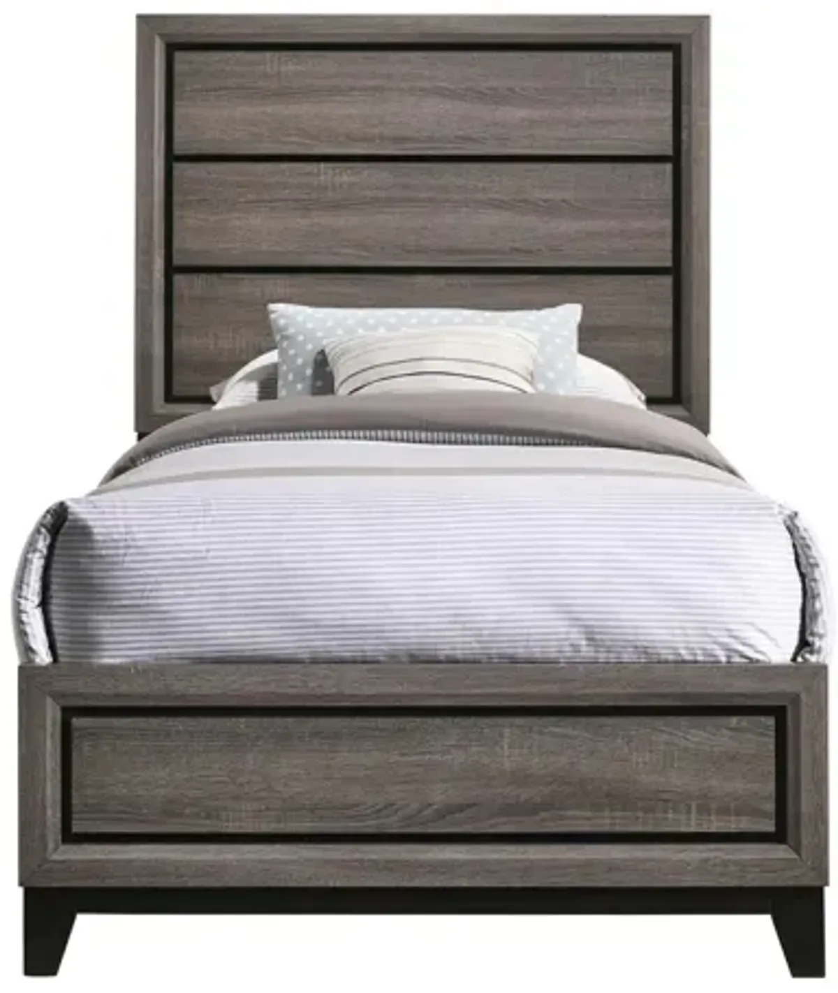 Coaster Watson Wood Twin Panel Bed Grey Oak