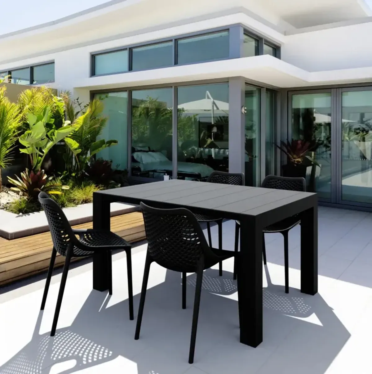 Compamia Air Extension Outdoor Dining Set 5-Piece Black