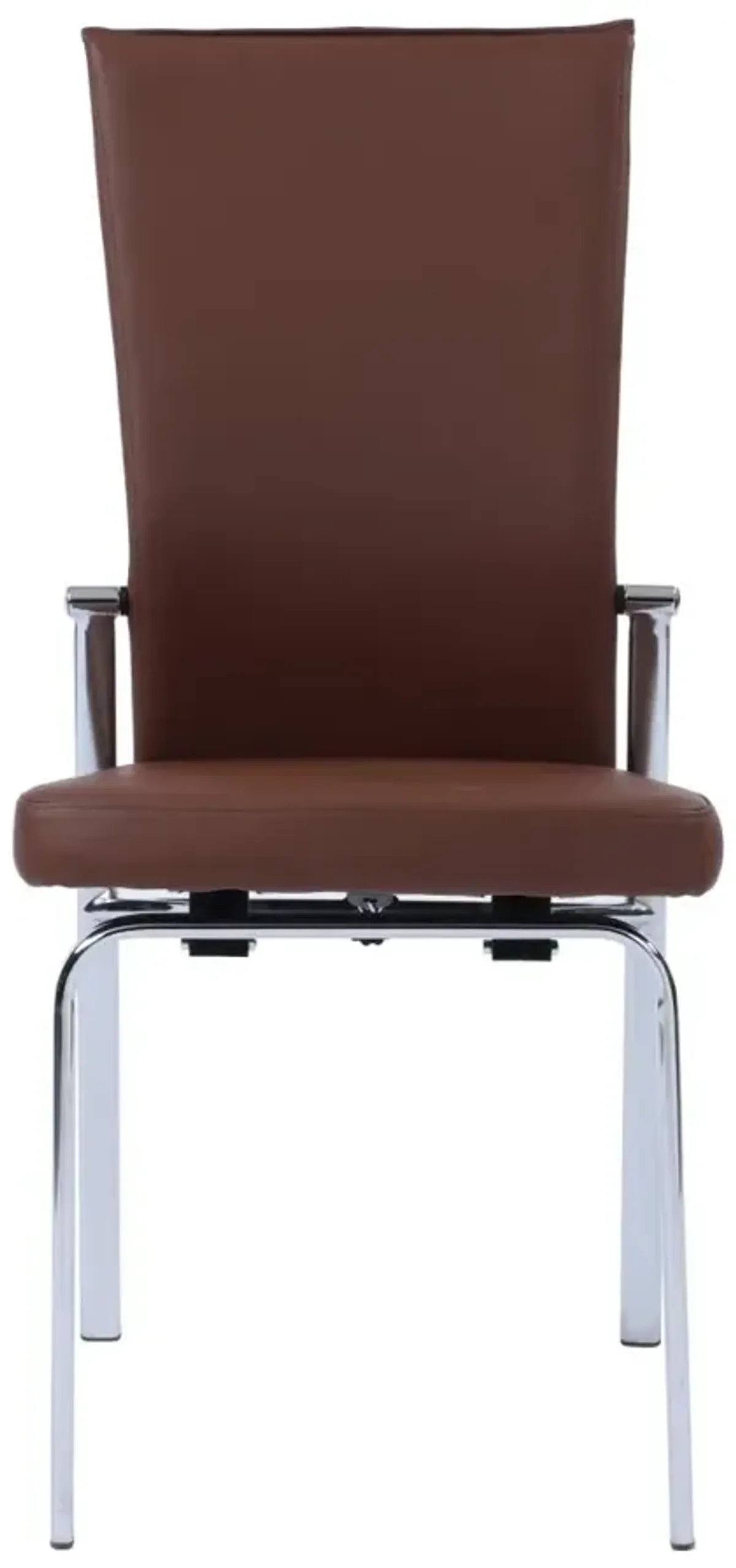 Chintaly Molly Brown Contemporary Motion-Back Side Chair with Chrome Frame