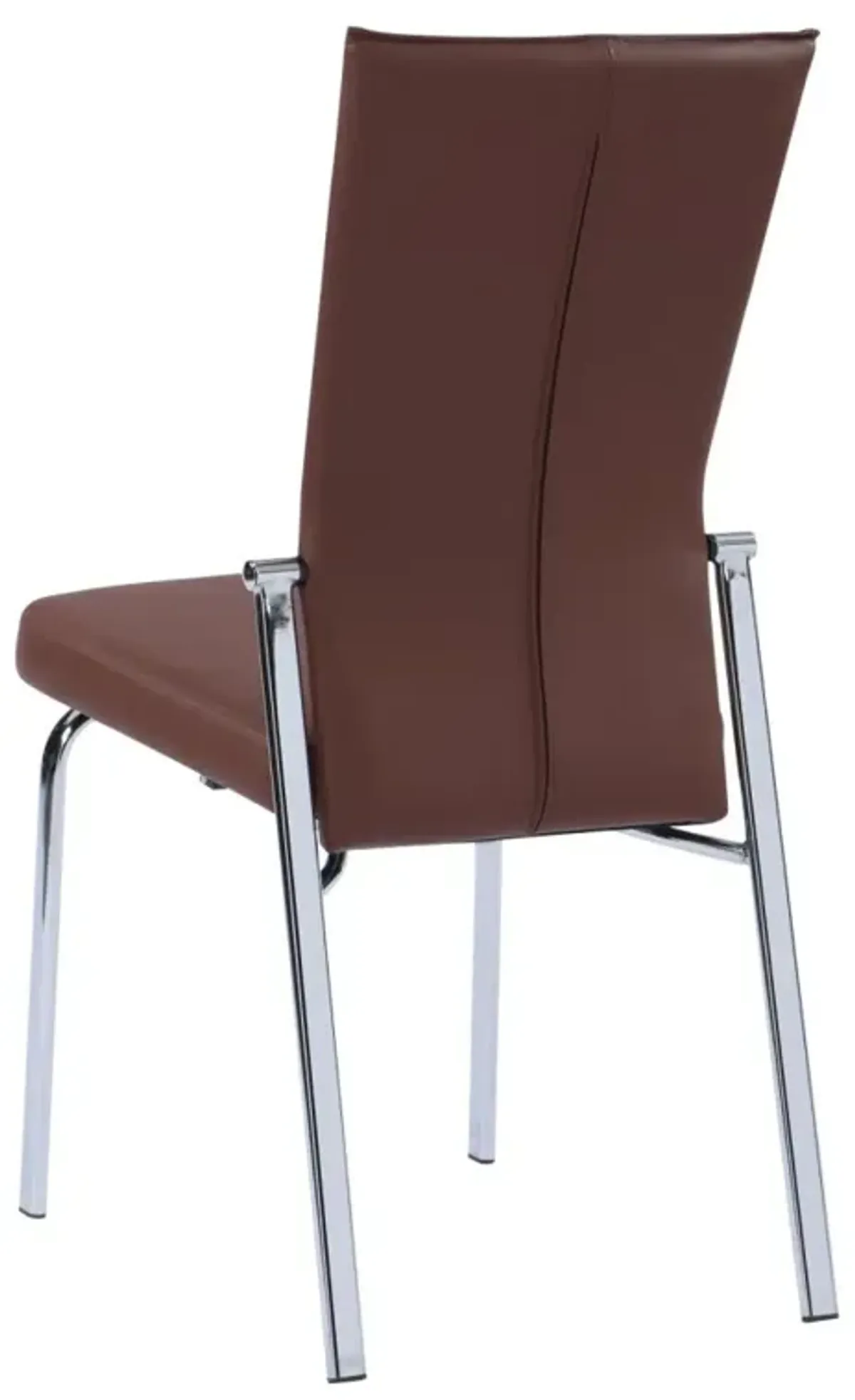 Chintaly Molly Brown Contemporary Motion-Back Side Chair with Chrome Frame