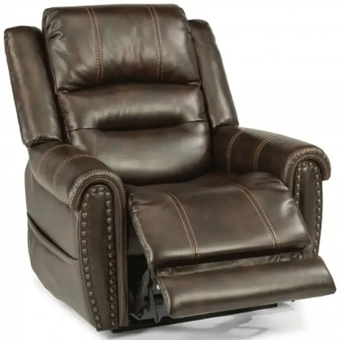 Flexsteel Oscar Brown Power Recliner with Power Headrest