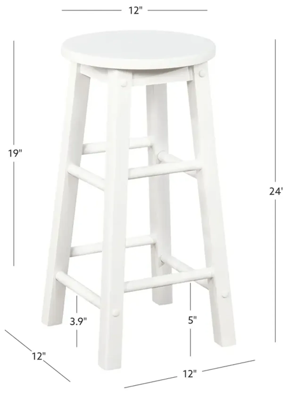 Linon 24 Inch Counter Stool White