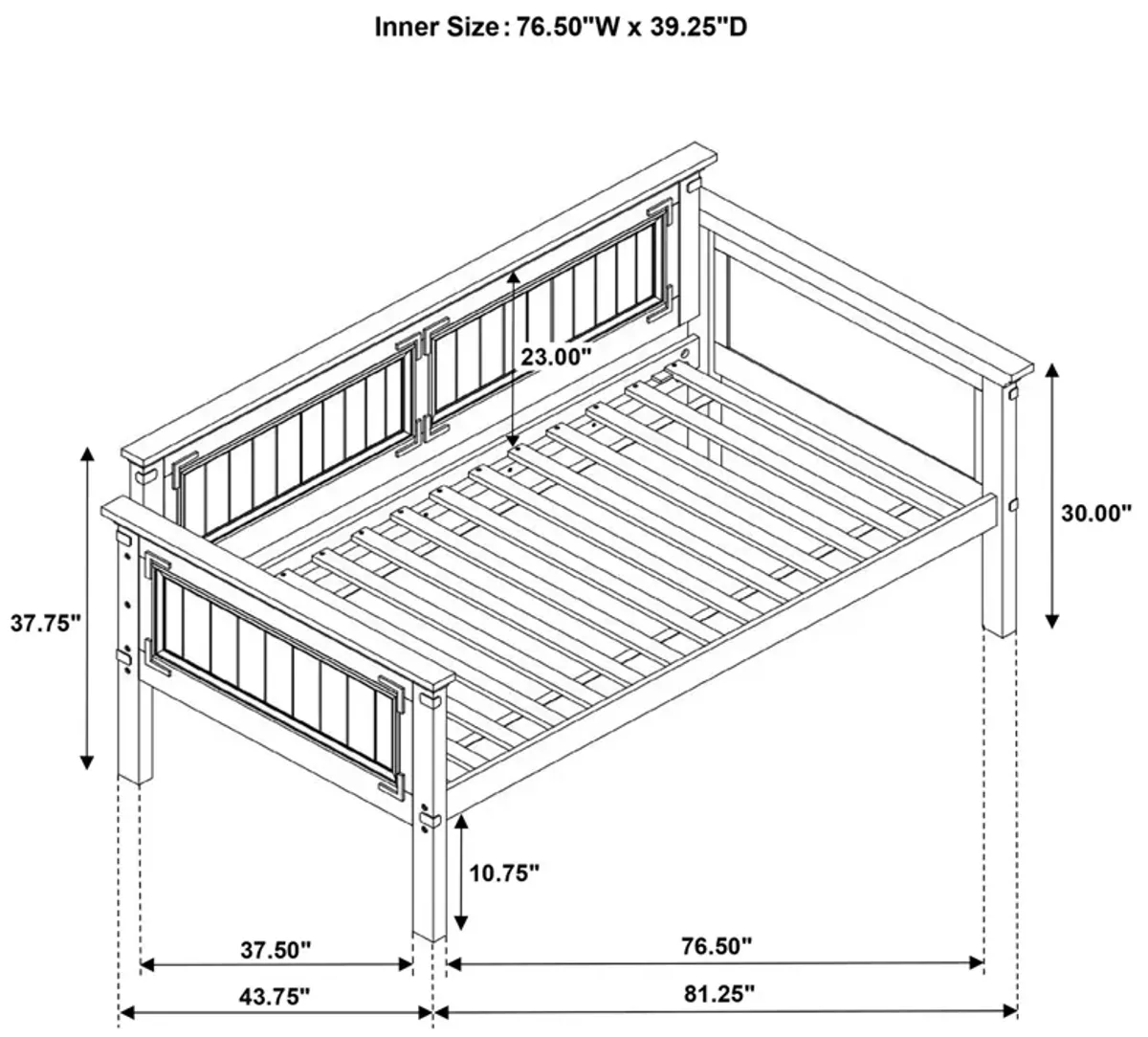 Coaster Oakdale Wood Twin Daybed Rustic Honey