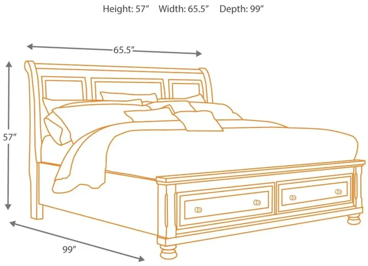 Ashley Porter California King Sleigh Bed Rustic Brown Millennium