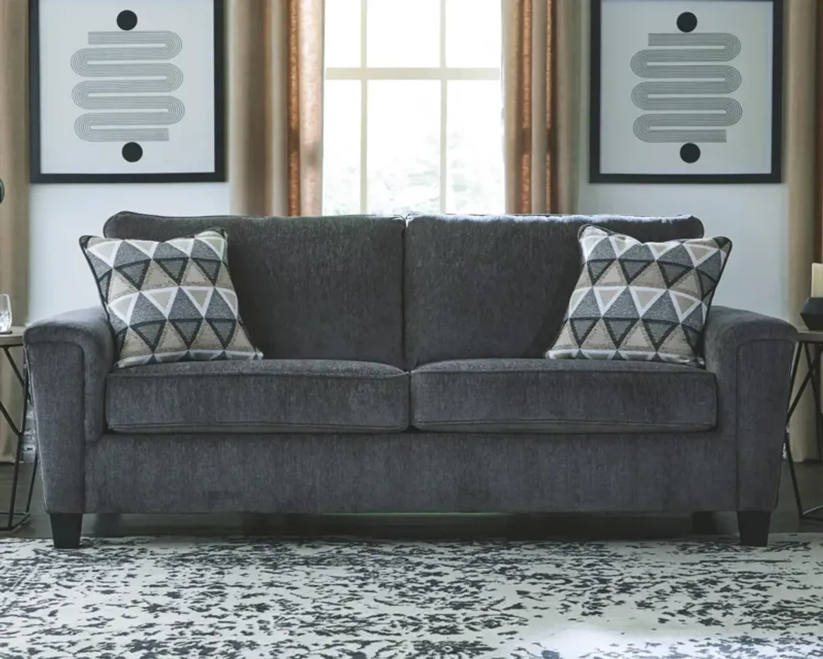 Ashley Abinger Smokey Grey Sofa with 2-Decorative Throw Pillows