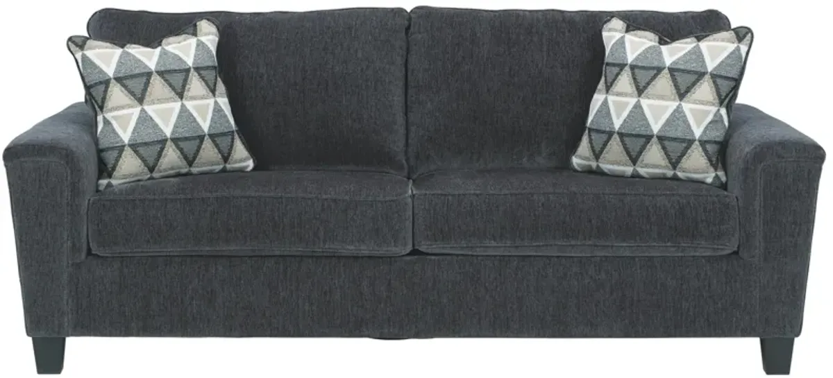 Ashley Abinger Smokey Grey Sofa with 2-Decorative Throw Pillows