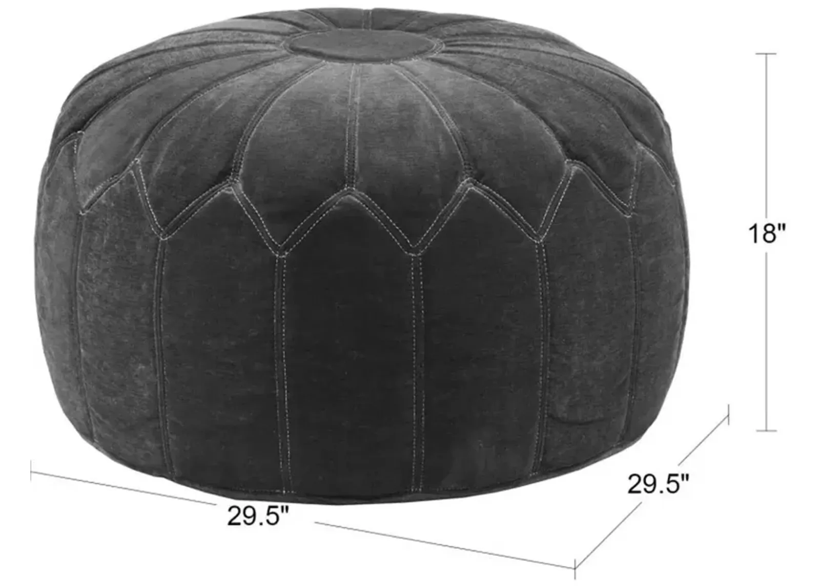 Olliix Madison Park Seafoam Kelsey Round Pouf Ottoman