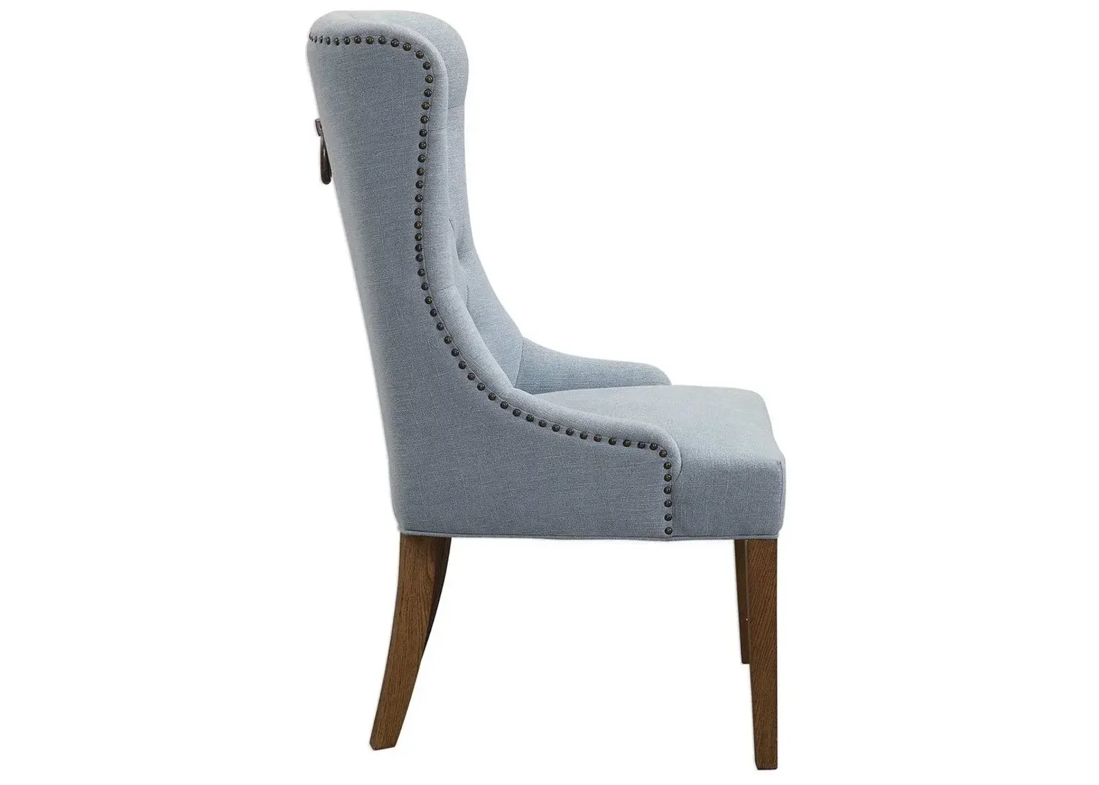 RIONI LIGHT SLATE BLUE WING CHAIR