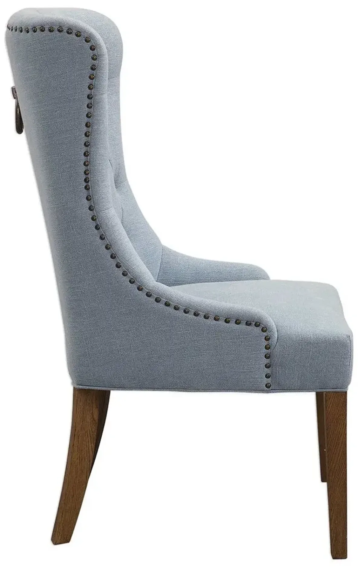 RIONI LIGHT SLATE BLUE WING CHAIR