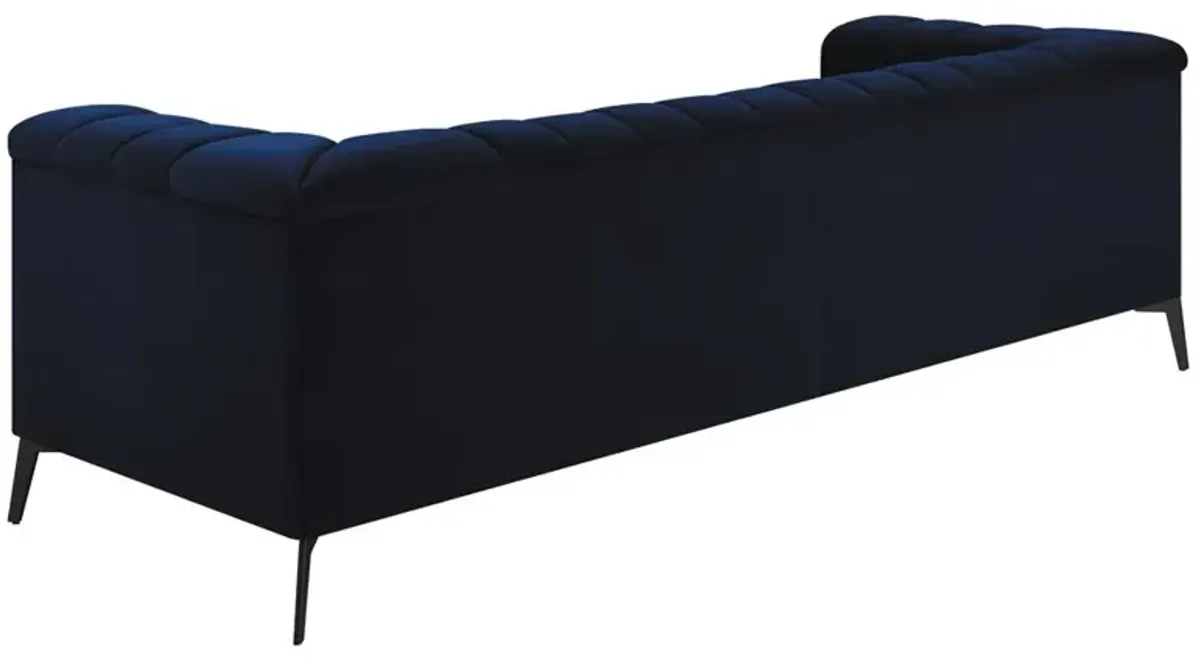 Coaster Chalet Upholstered Tuxedo Arm Tufted Sofa Blue