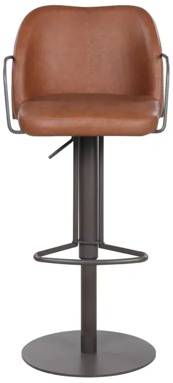 BROWN MODERN PNEUMATIC-ADJUSTABLE STOOL