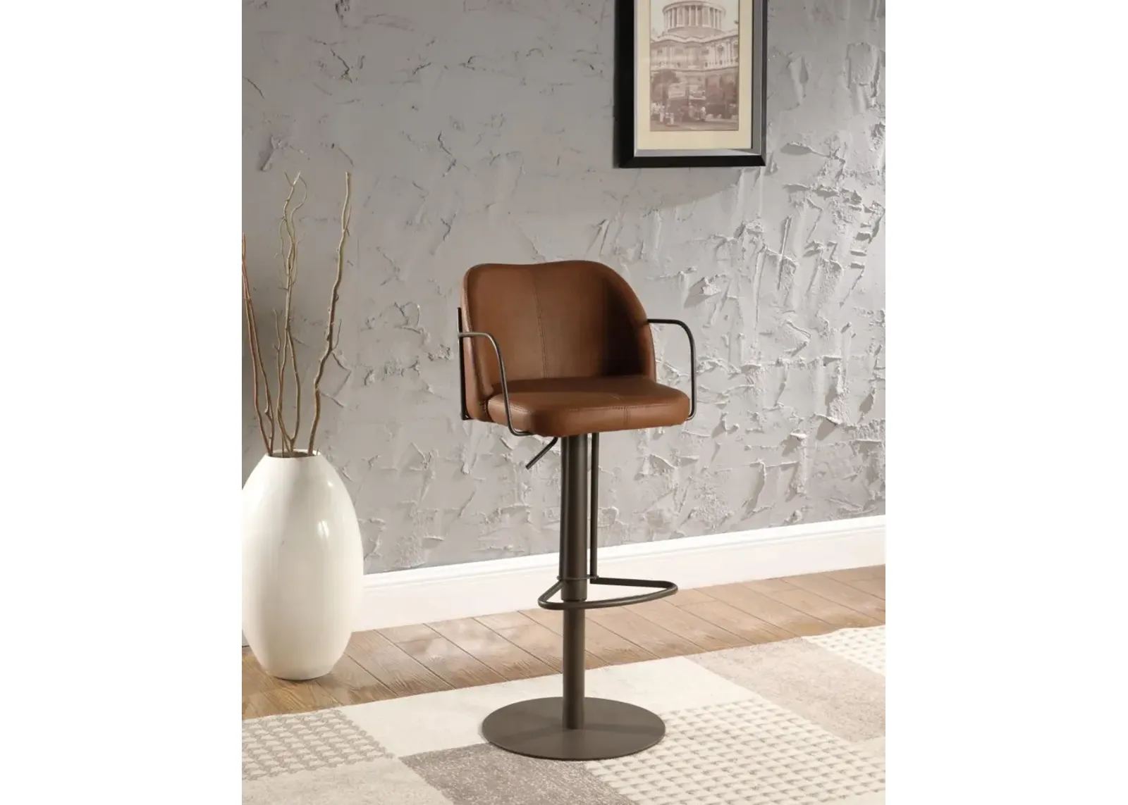 Chintaly Brown Modern Pneumatic-Adjustable Stool