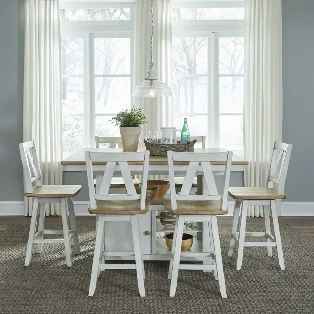 Liberty Furniture 7-Piece Gathering Dining Table Set Lindsey Farm