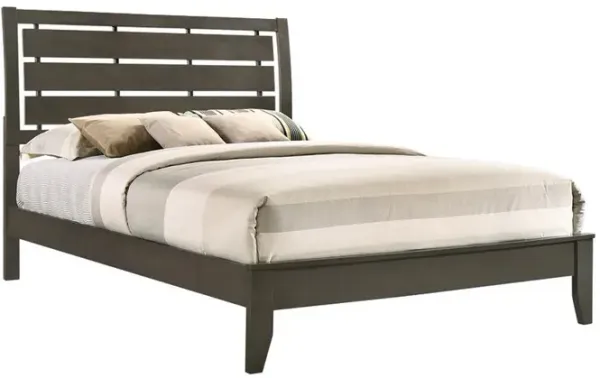 Serenity Wood Full Panel Bed Mod Grey