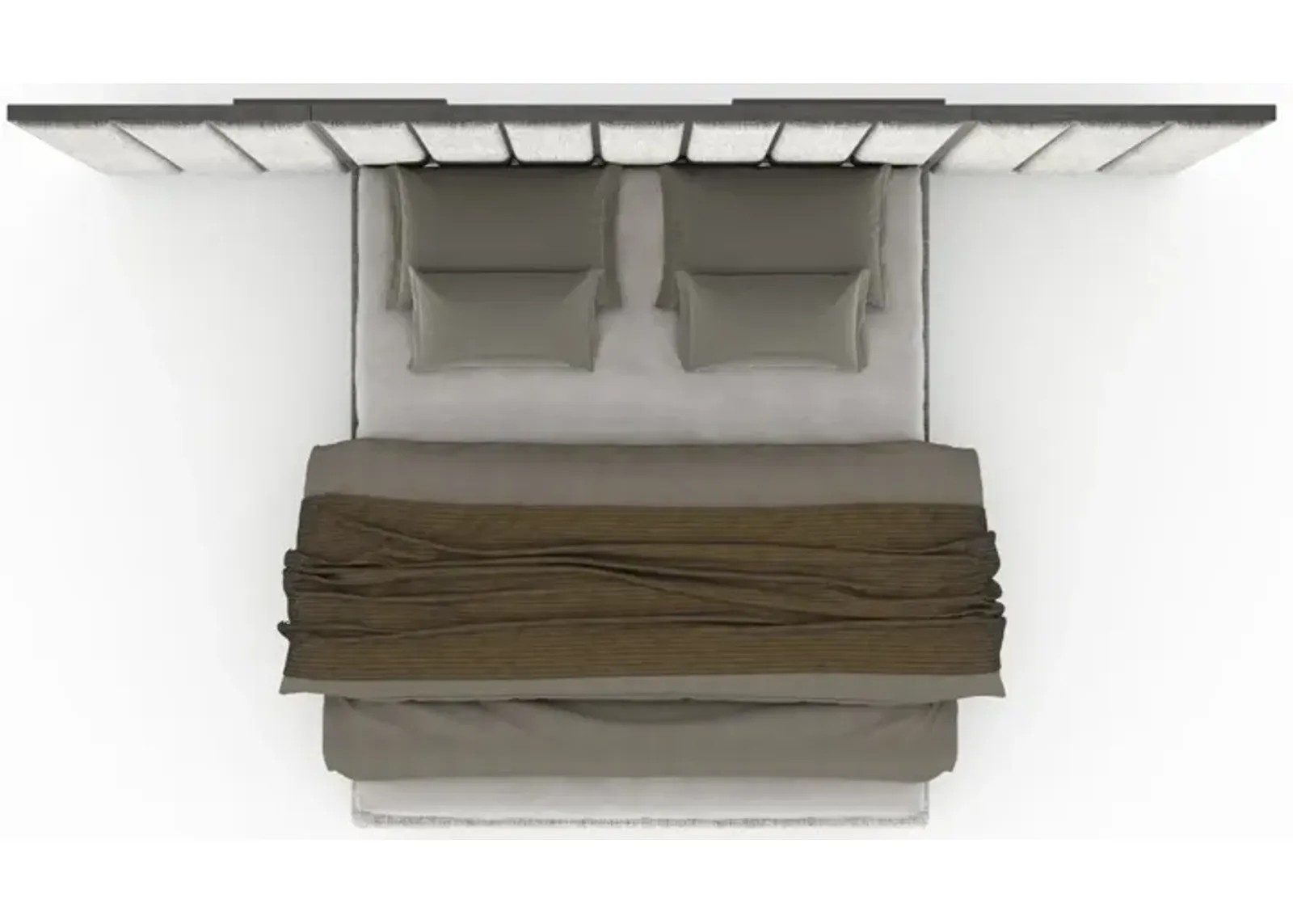 Casa Inspirata Colonna Wall California King Bed in Argento Medium Grey Wood Finish