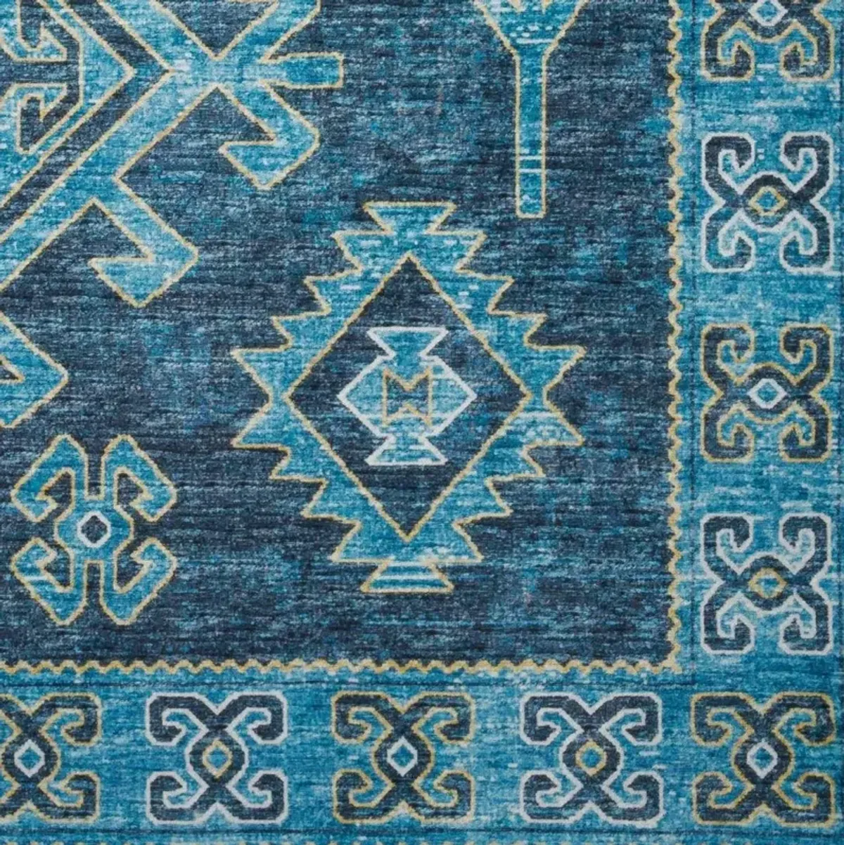 Dalyn Tribal Diamond Pattern Brisbane 5'X8' Area Rug in Vibrant Blues