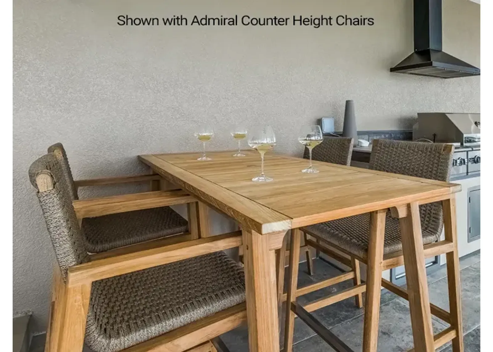 Royal Teak 65 Inch Admiral Outdoor Counter-Height Table