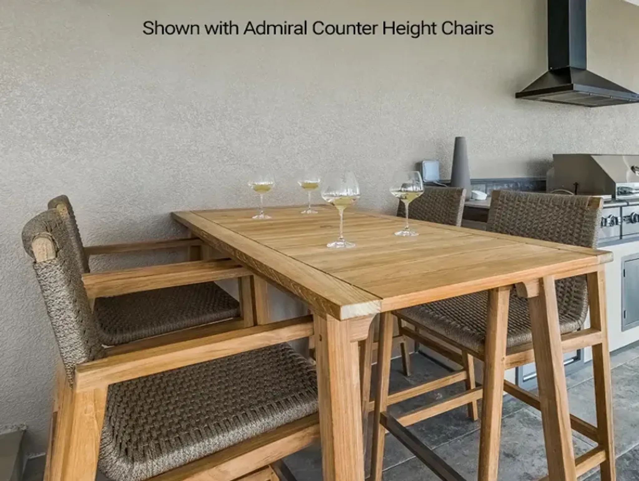 Royal Teak 65 Inch Admiral Outdoor Counter-Height Table | Furniture.com