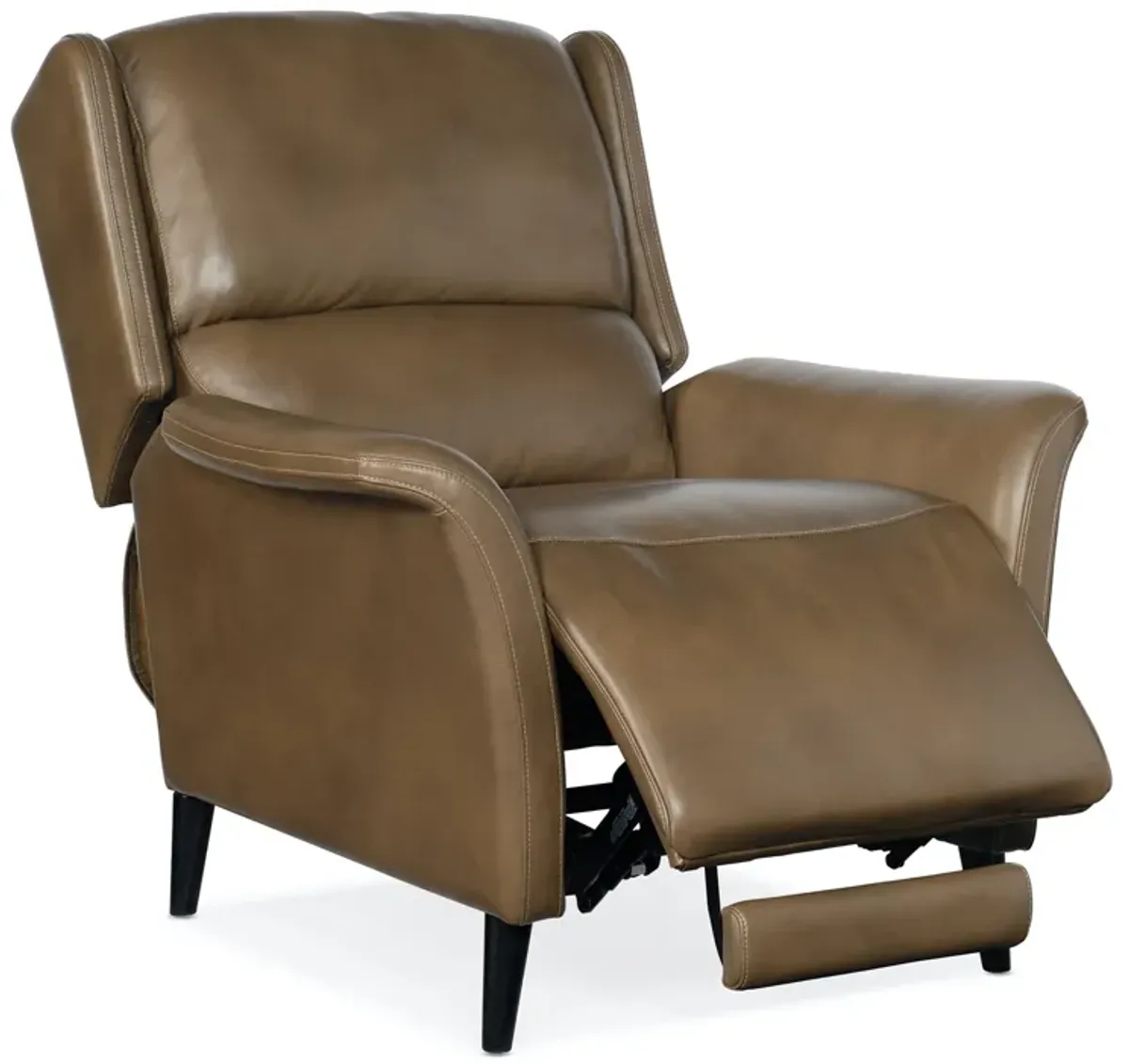 Hooker Furniture Deacon Rogue Walnut Leather Power Recliner Chair with Power Headrest