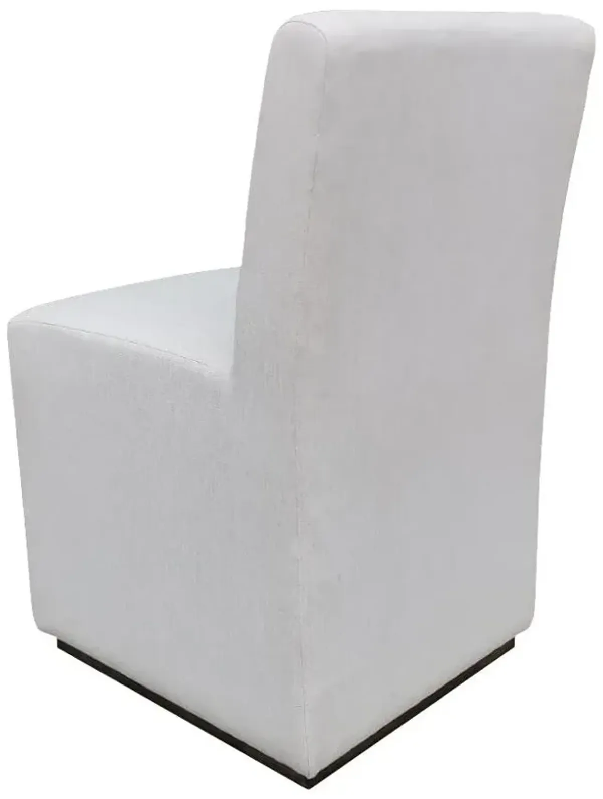 Noble Furniture The Carter Rolling Dining Side Chair with Revolution Sand Linen Fabric