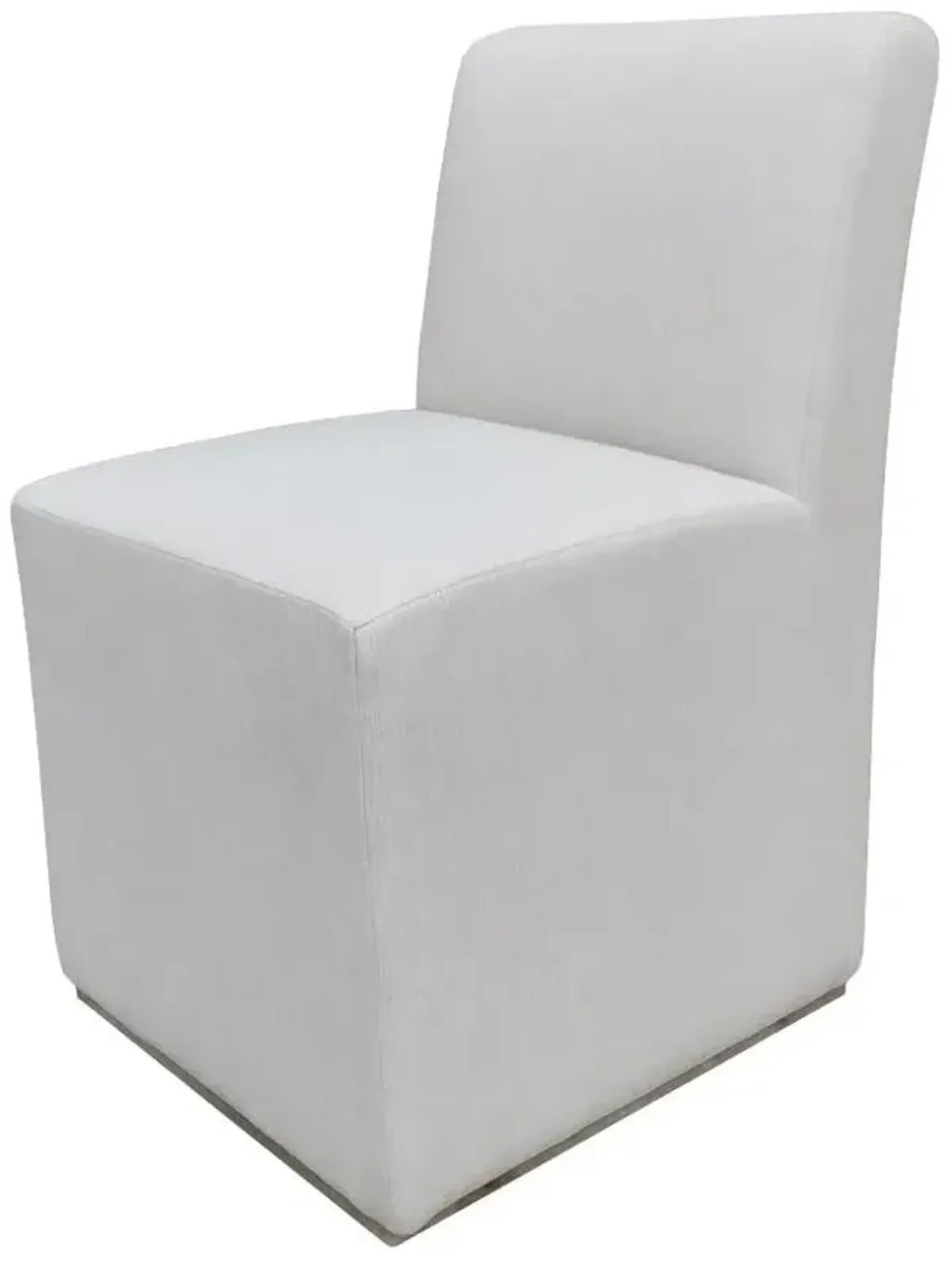 THE CARTER ROLLING DINING SIDE CHAIR WITH REVOLUTION SAND LINEN FABRIC