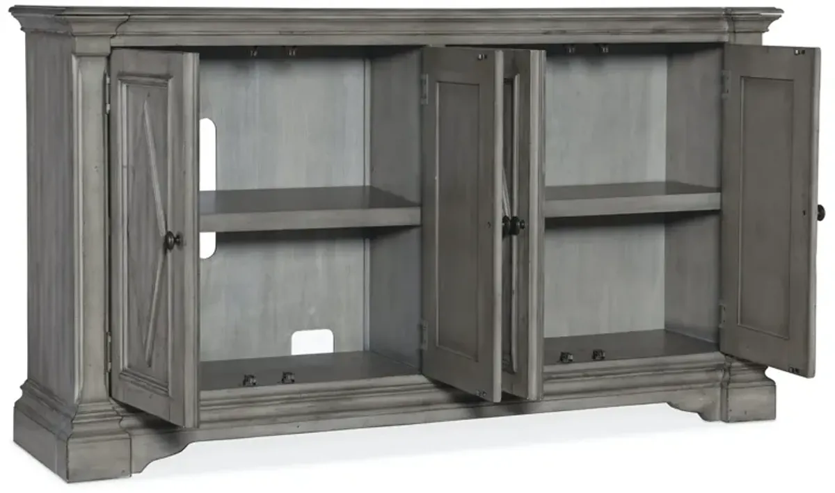 Hooker Furniture Commerce & Market Soft Gray 4-Door TV Stand Cabinet