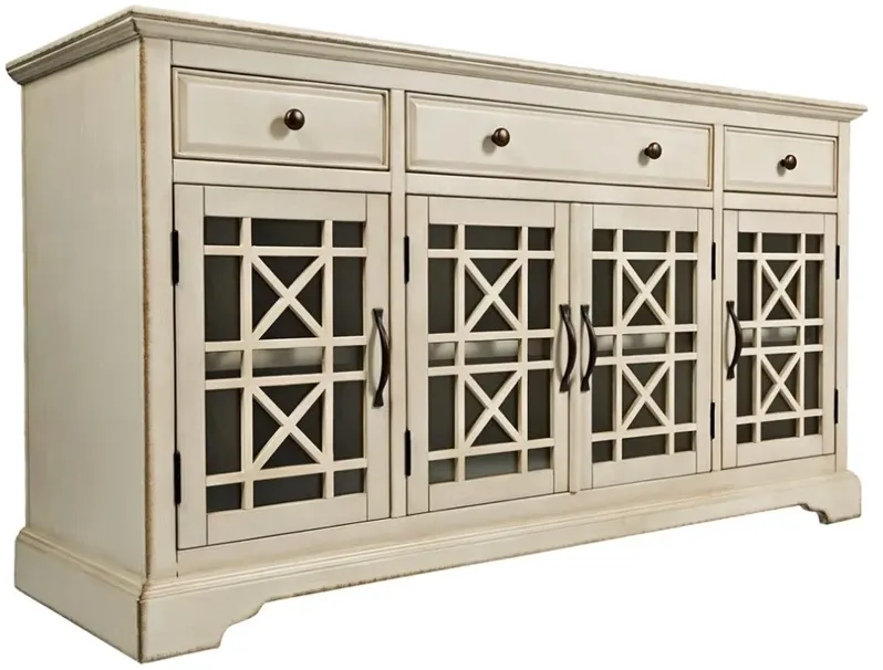 CRAFTSMAN 60 INCH MEDIA UNIT ANTIQUE CREAM