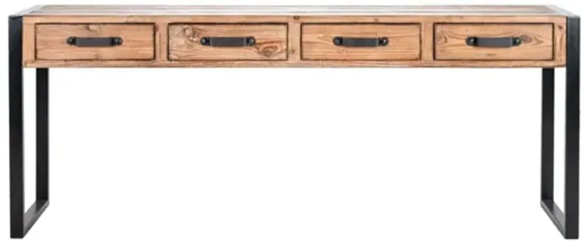 GRASS VALLEY IRON/ANTIQUE NATURAL LONG CONSOLE TABLE