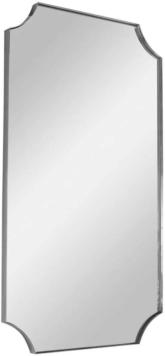 LENNOX POLISHED NICKEL SCALLOPED CORNER MIRROR