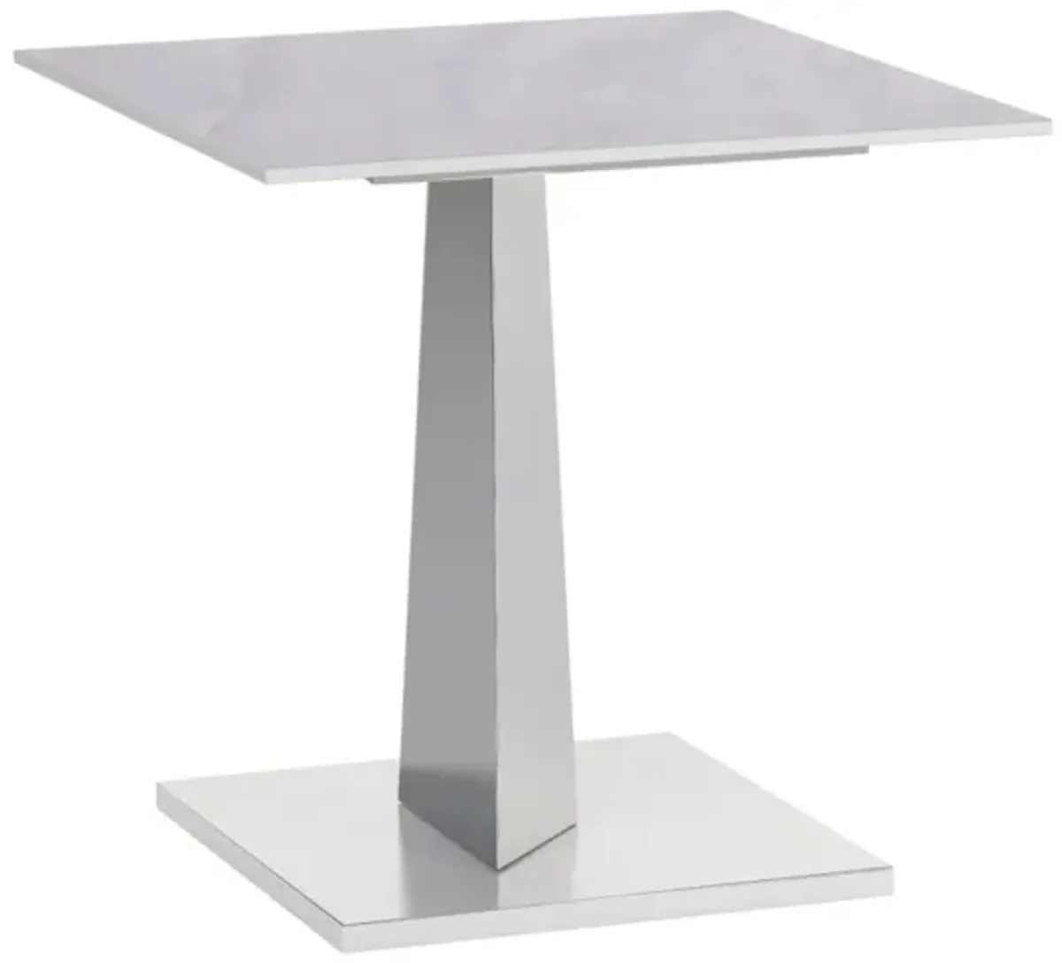 Chintaly Jennifer Contemporary Sintered Stone Top Lamp Side Table with Steel Base