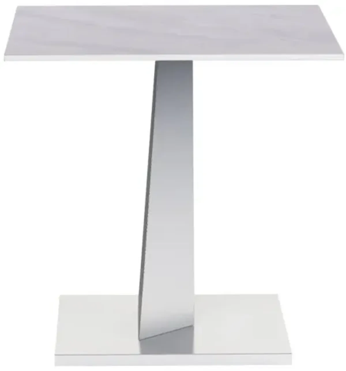 Chintaly Jennifer Contemporary Sintered Stone Top Lamp Side Table with Steel Base