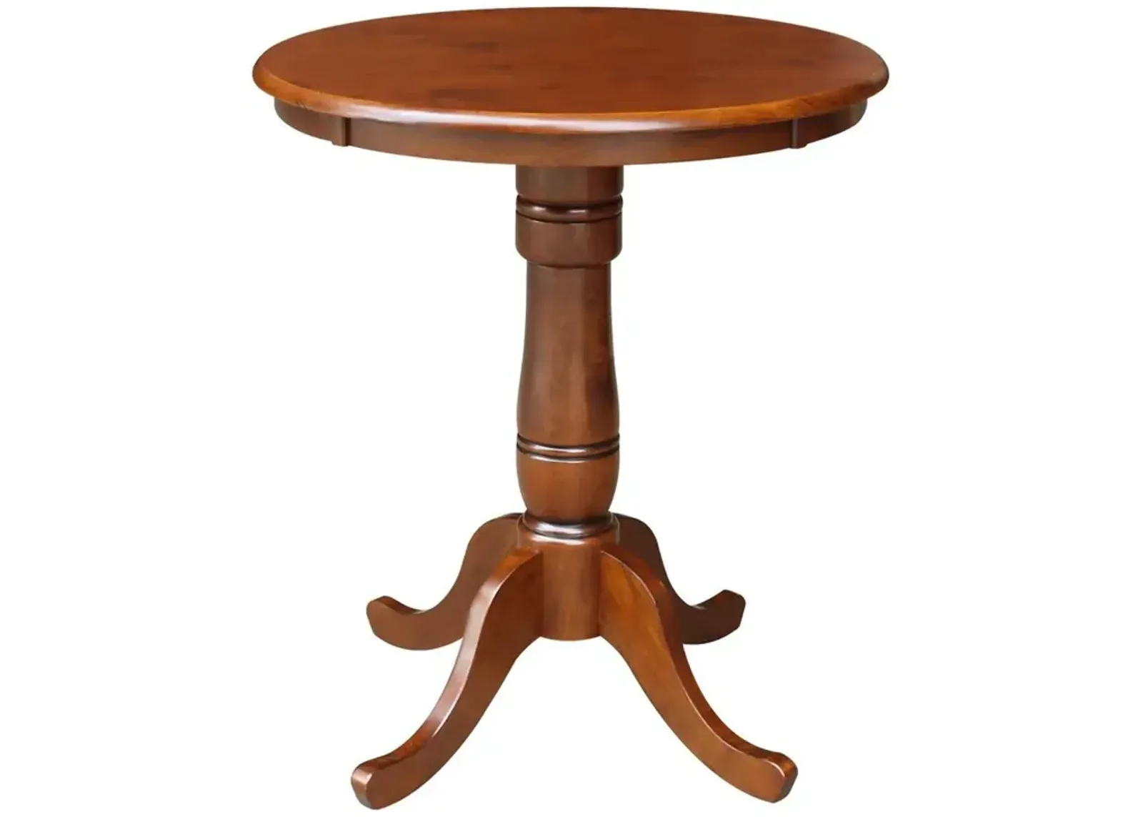 John Thomas Dining Essentials 30 Inch Round Table Top with 36 Inch Traditional Pedestal Base with Extension in Espresso