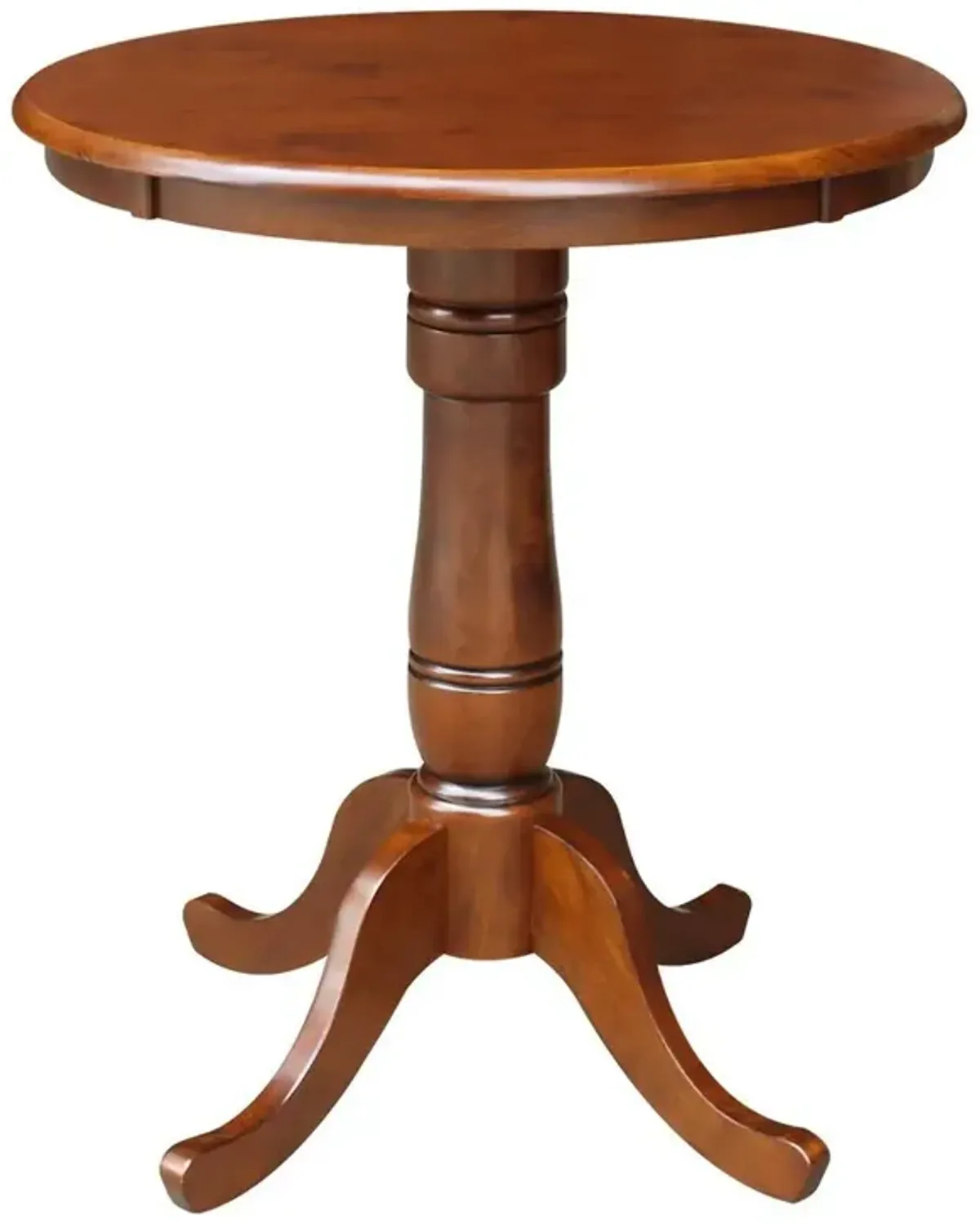 John Thomas Dining Essentials 30 Inch Round Table Top with 36 Inch Traditional Pedestal Base with Extension in Espresso