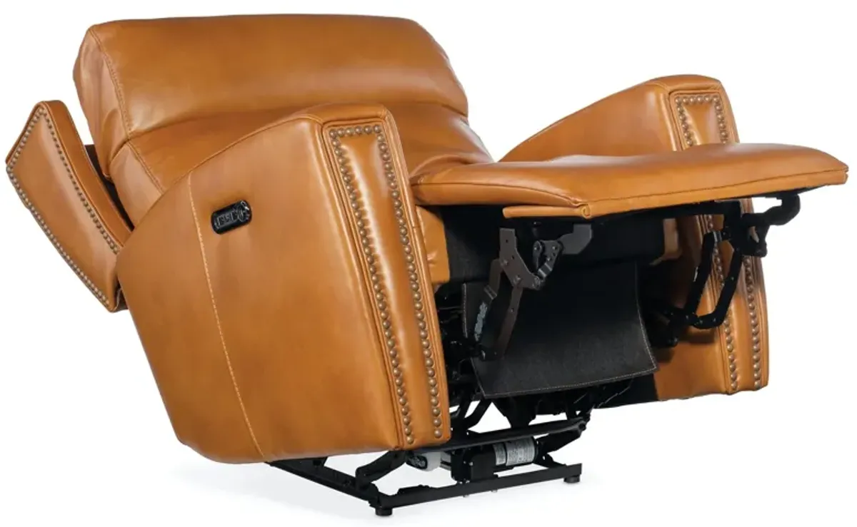 Hooker Furniture Ruthe Derrick Honey Leather Zero Gravity Power Recliner with Power Headrest