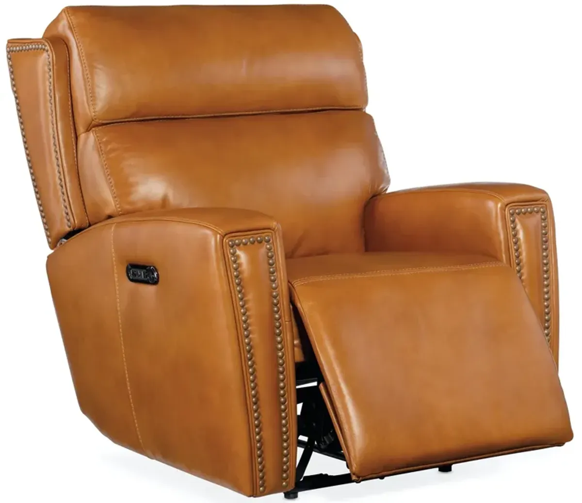 Hooker Furniture Ruthe Derrick Honey Leather Zero Gravity Power Recliner with Power Headrest