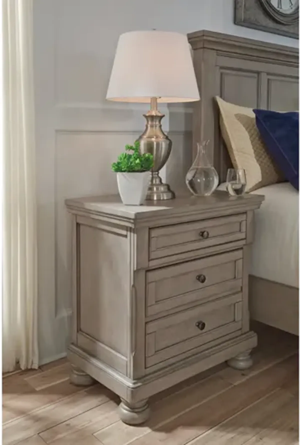 Lettner Light Gray Nightstand