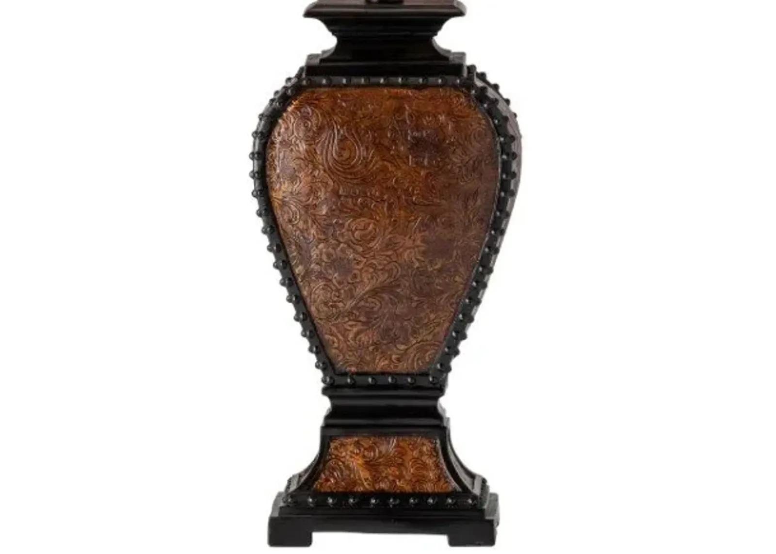 Crestview Resin Tooled Leather Black/Brown/Tan Table Lamp