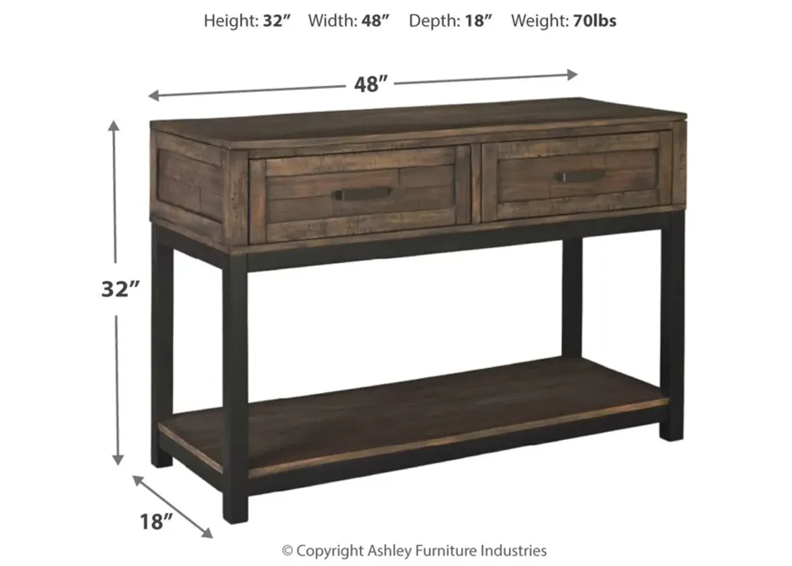 Ashley Johurst Grayish Brown Sofa Table