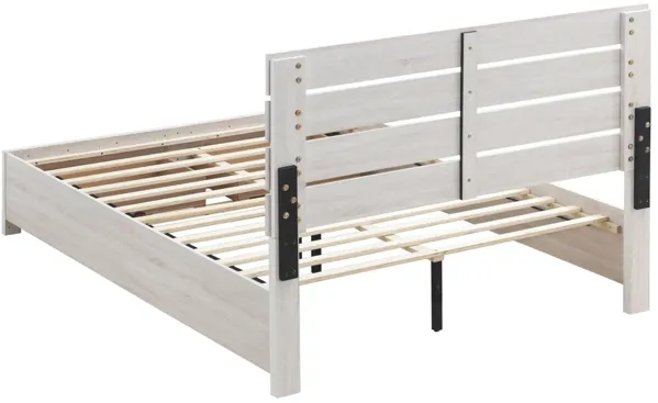 Brantford Wood King Storage Panel Bed Coastal White