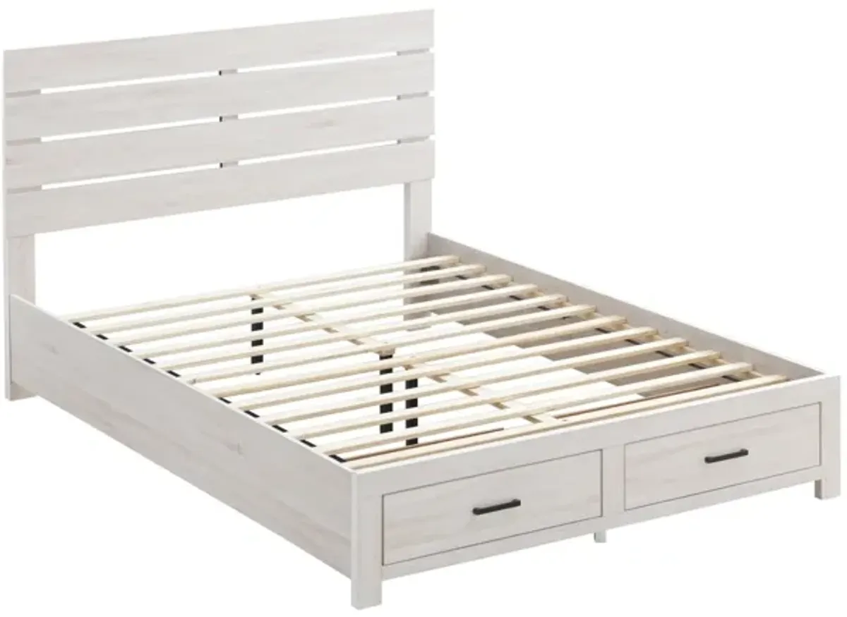 Coaster Brantford Wood King Storage Panel Bed Coastal White