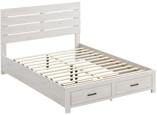 Brantford Wood King Storage Panel Bed Coastal White