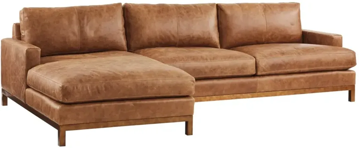Barclay Butera Upholstery by Barclay Butera Horizon Camel/Bronze Leather Sectional