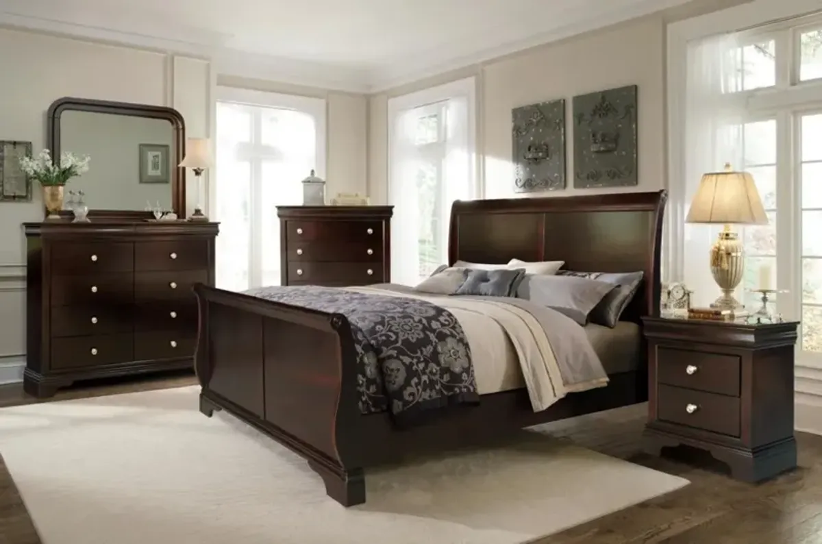 4 PIECE DOMINIQUE KING BED DRESSERMIRROR NIGHTSTAND