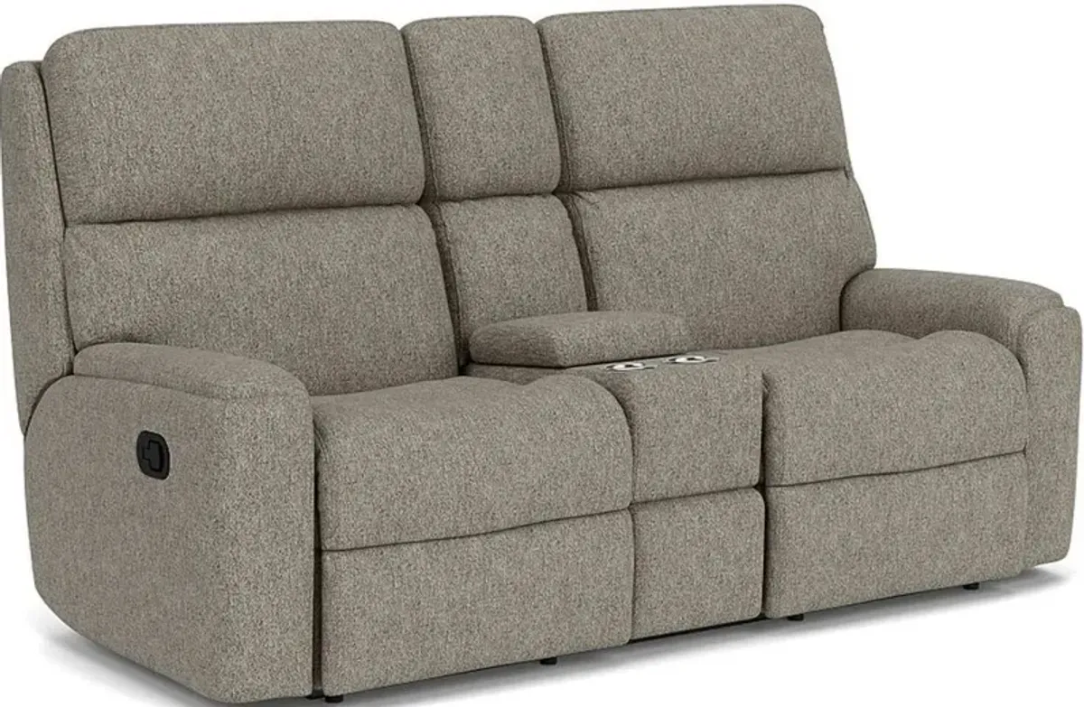 Flexsteel Rio Vapor Reclining Loveseat with Console