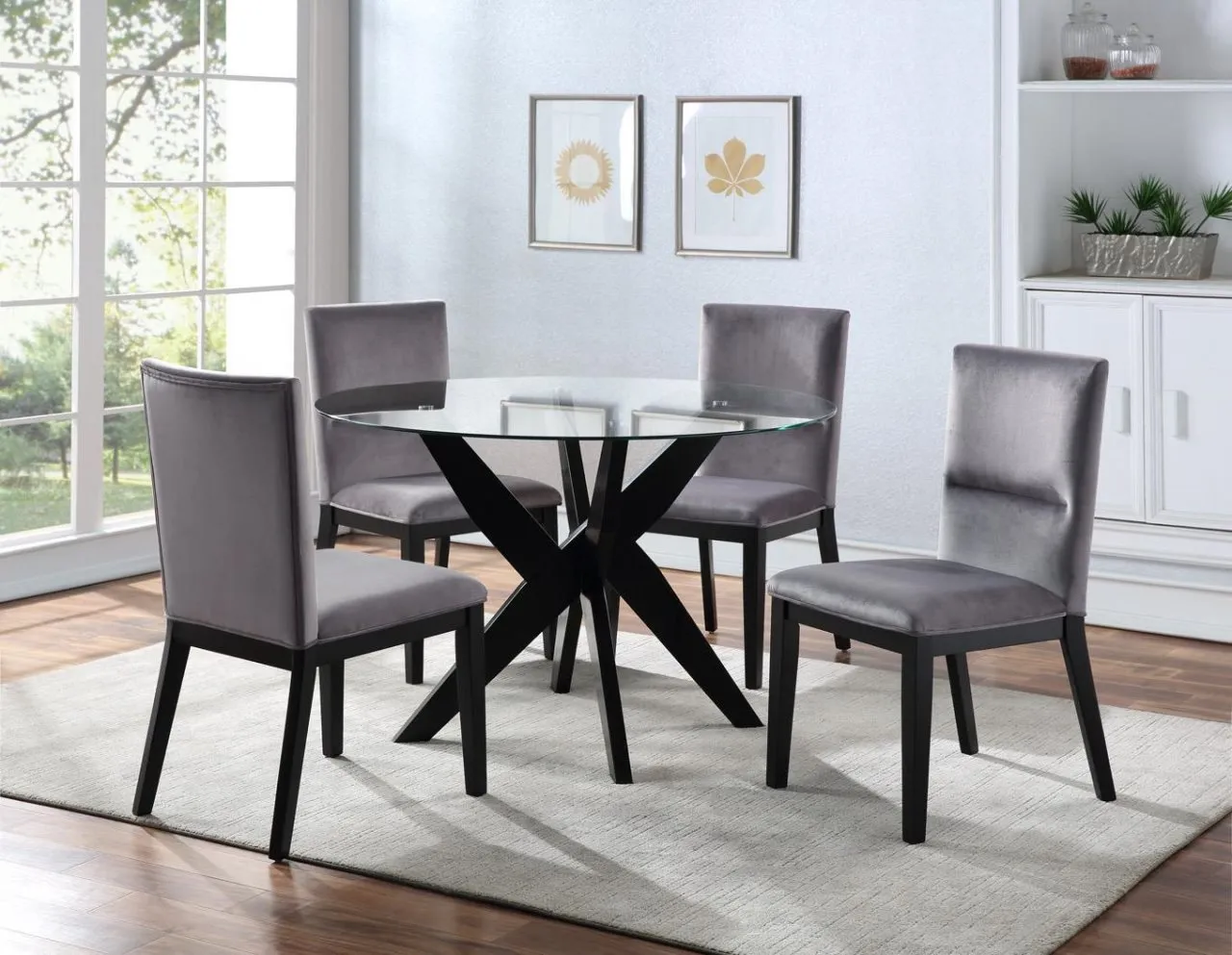 5 PIECE AMALIE TABLE W/4 SIDE CHAIRS