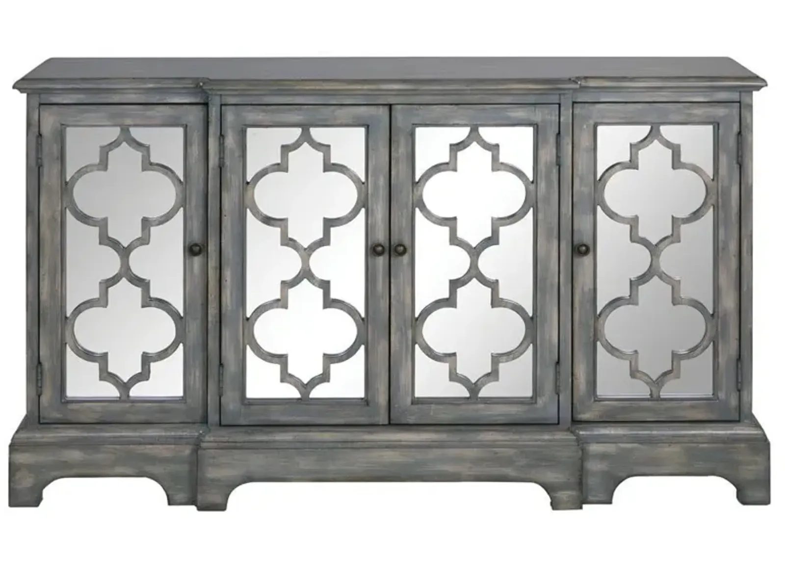 Coaster Erigeron 4-Door Wood Trellis Storage Accent Cabinet Grey