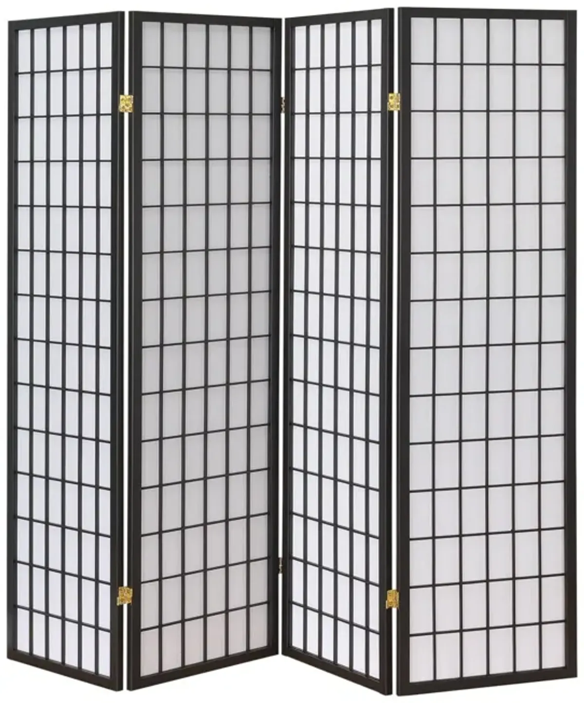 Coaster 4-Panel Room Divider White Paper/Dark Grey